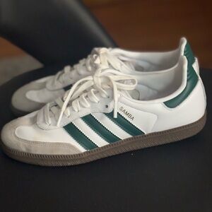 Adidas Samba White and Green Sneakers